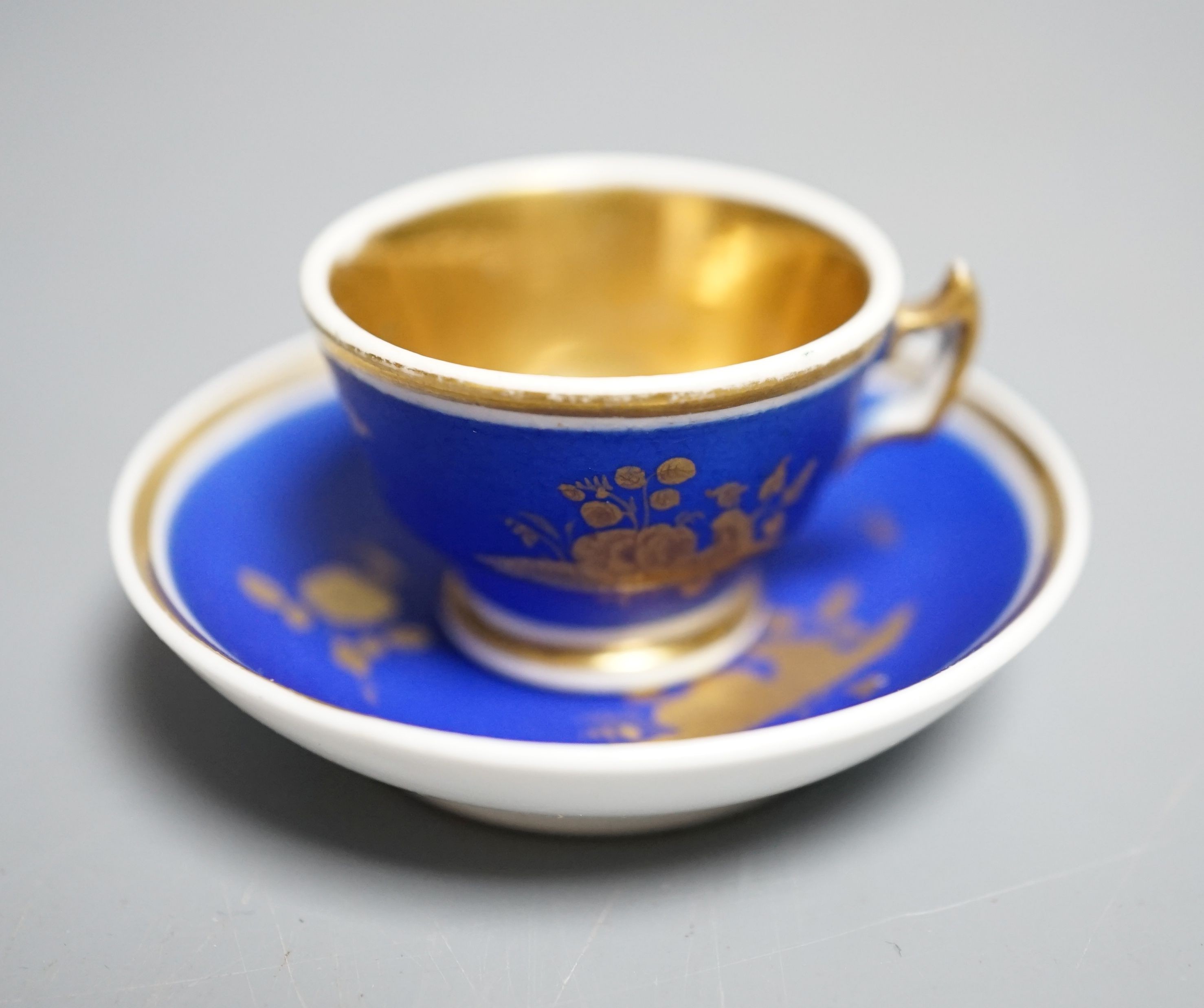 H & R Daniel miniature teacup and saucer, c.1825. Provenance - Mona Sattin collection of miniature cups and saucers, collection no.109